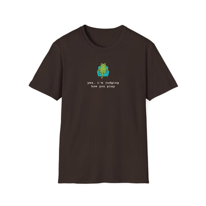 Cute Judging Frog Graphic Tee: “Yes, i’m judging how you play”