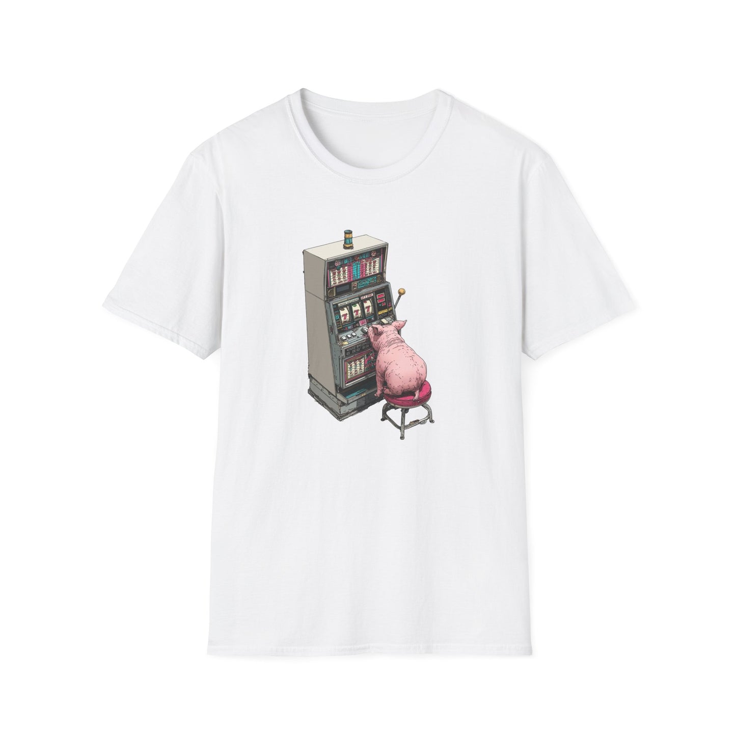 Little Pig at a Slot Machine | Casino Gambling T-Shirt