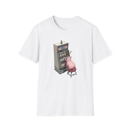 Little Pig at a Slot Machine | Casino Gambling T-Shirt