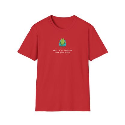 Cute Judging Frog Graphic Tee: “Yes, i’m judging how you play”