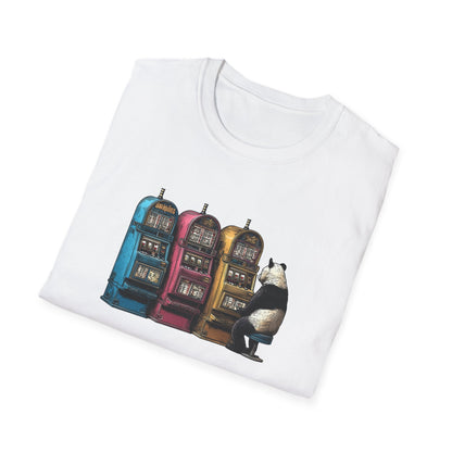 Big Panda at the Slots | Casino Gambling T-Shirt