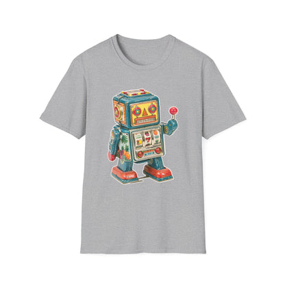Retro Robot Slot Tee | Casino Gambling T-Shirt
