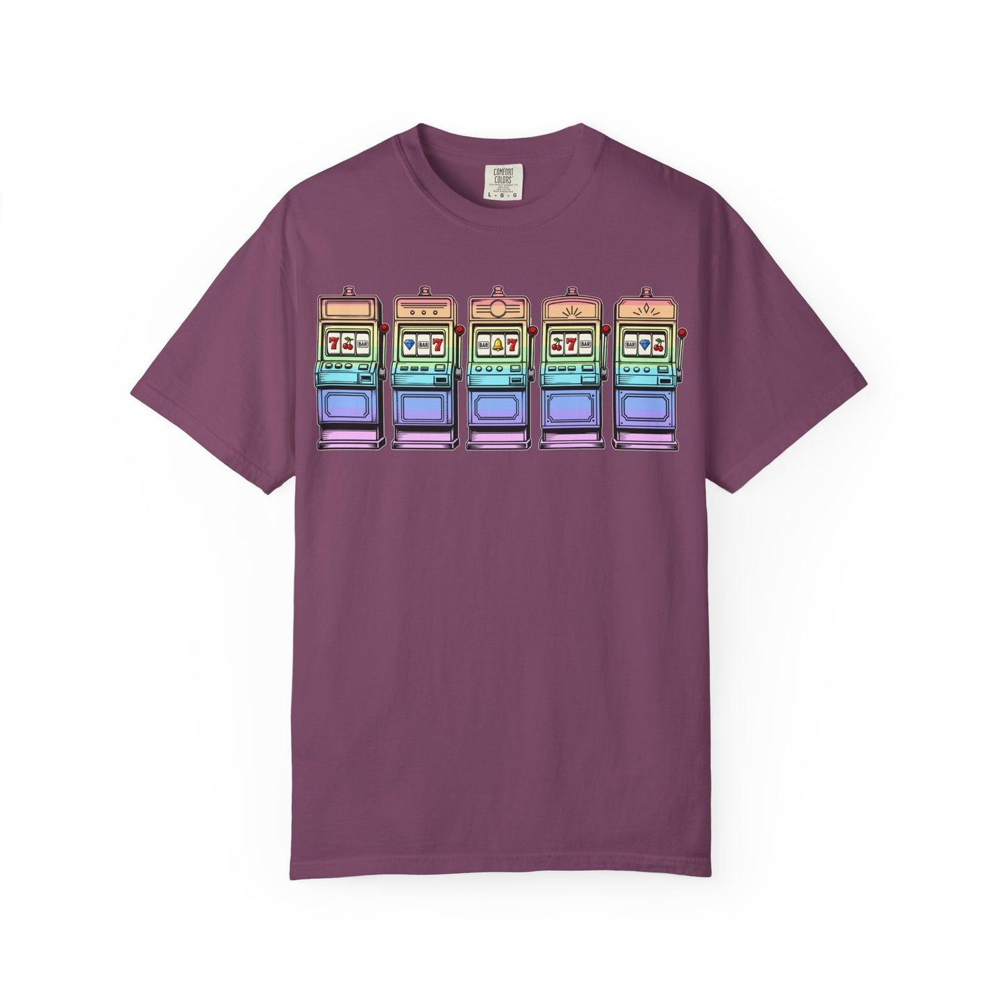 Retro Slot Machine T-Shirt — Vintage Neon Graphic Tee