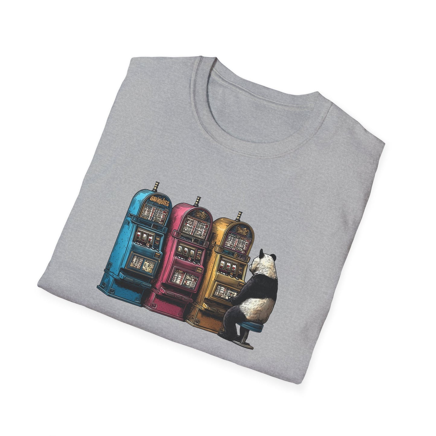 Big Panda at the Slots | Casino Gambling T-Shirt