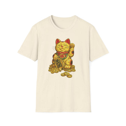 Golden Lucky Cat Graphic Tee | Casino Gambling T-Shirt