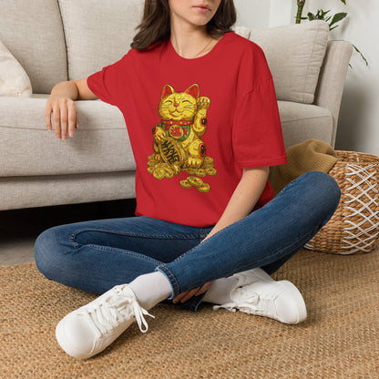 Golden Lucky Cat Graphic Tee | Casino Gambling T-Shirt