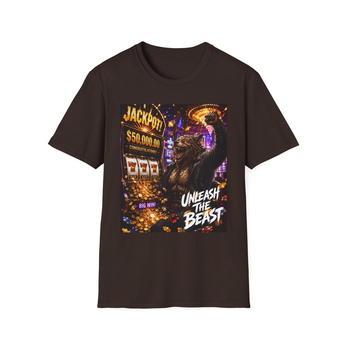 Jackpot Werewolf Unleash the Beast | Casino Gambling T-Shirt