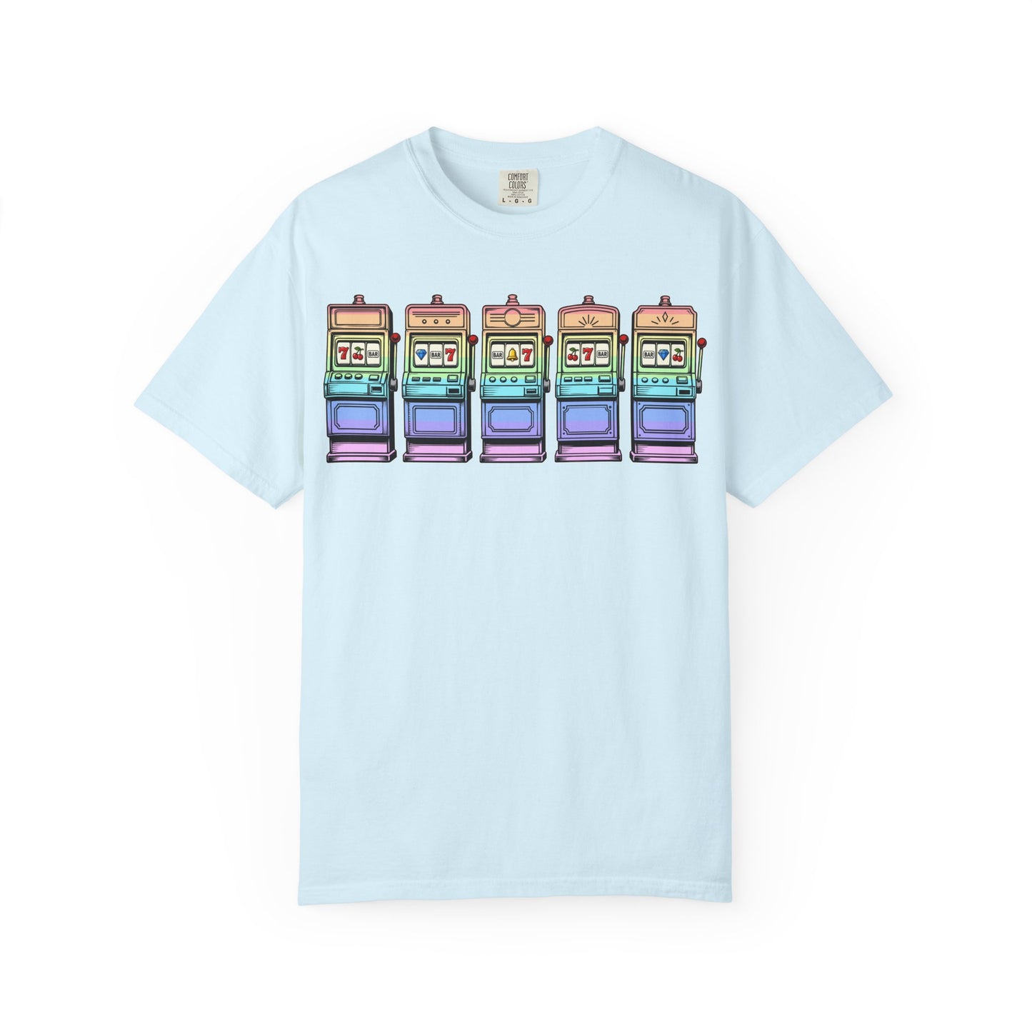 Retro Slot Machine T-Shirt — Vintage Neon Graphic Tee