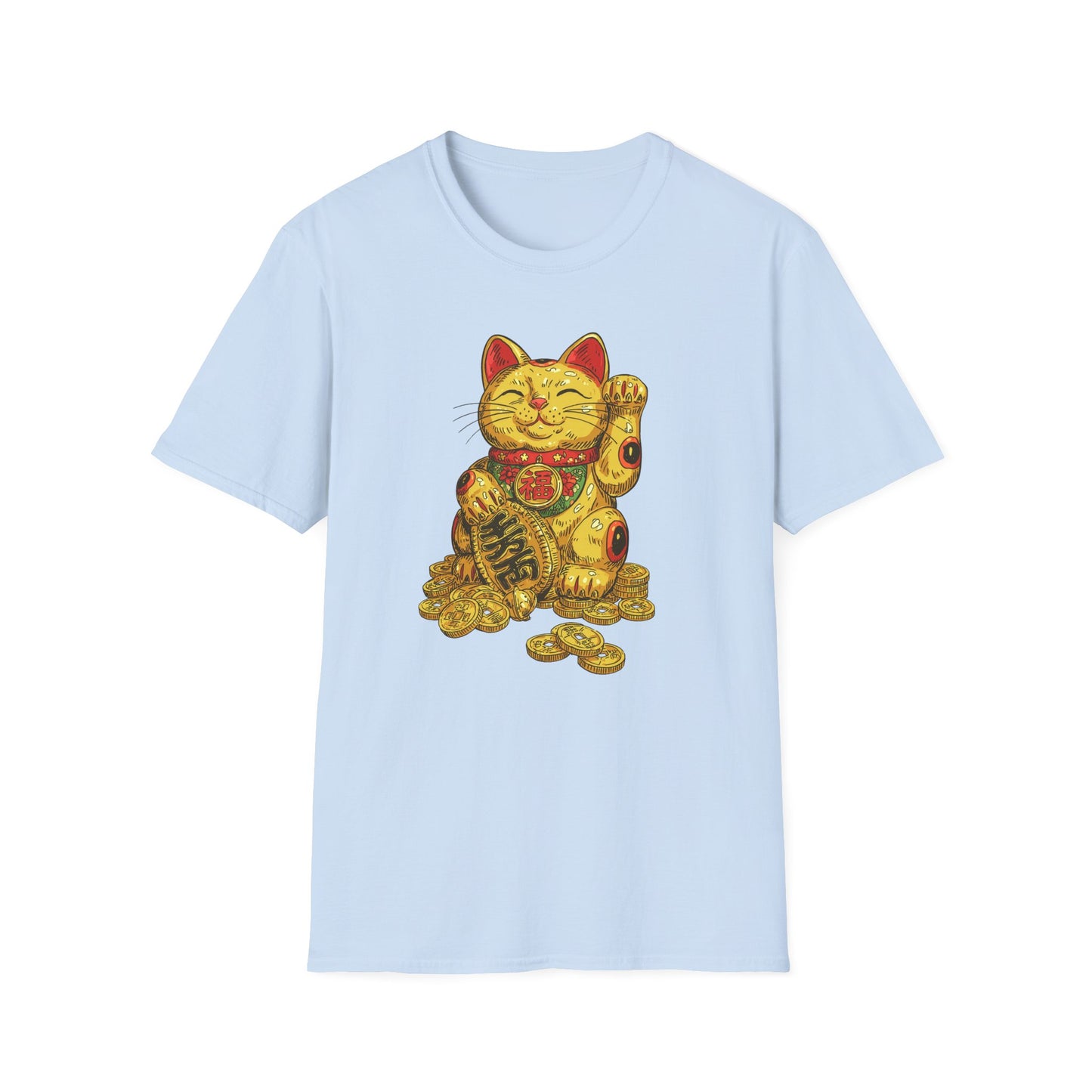 Golden Lucky Cat Graphic Tee | Casino Gambling T-Shirt